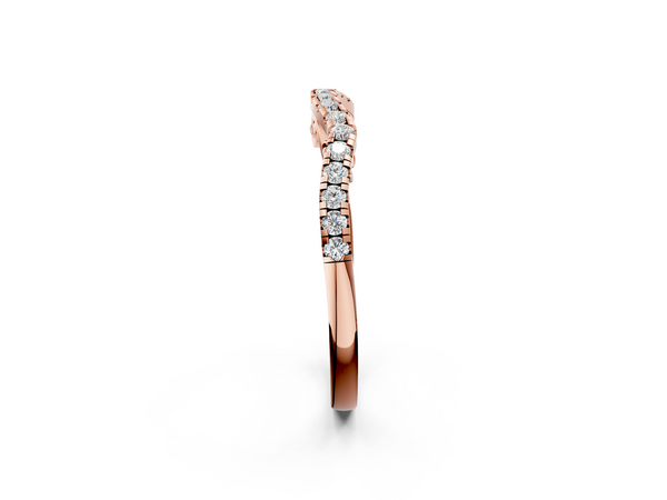 Rose gold Curved Diamond Pavé Round Eternity Band with Shared Prong Setting