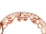 Rose gold Curved Diamond Pavé Round Eternity Band with Shared Prong Setting_8