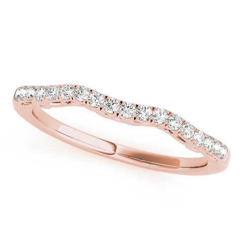 Rose gold Curved Diamond Pavé Round Eternity Band with Shared Prong Setting