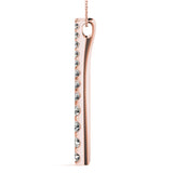 Rose gold Curved Diamond Pendant with Round Stones in Prong Setting 2