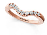 Rose gold Curved Diamond Wedding Band with Round Cut Stones and Shared Prong Setting_3