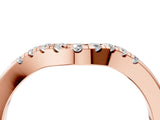 Rose gold Curved Diamond Wedding Band with Round Cut Stones and Shared Prong Setting_6