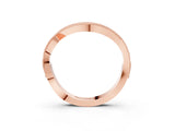 Rose gold Curved Milgrain Round Diamond Pavé Wedding Band_17