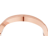 Rose gold Curved Milgrain Round Diamond Pavé Wedding Band_18