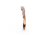 Rose gold Curved Pavé Diamond Milgrain Band with Round Brilliant Stones_6