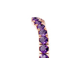 Rose gold Curved Pavé Round Amethyst Wedding Band with Shared Prong Setting_11
