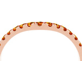 Rose gold Curved Pavé Round Citrine Wedding Band with Shared Prong Setting_10