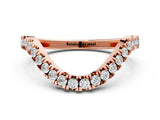 Rose gold Curved Pavé Round Diamond Eternity Band with Shared Prong Setting_2