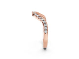 Rose gold Curved Pavé Round Diamond Eternity Band with Shared Prong Setting_4