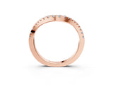 Rose gold Curved Pavé Round Diamond Eternity Band with Shared Prong Setting_5