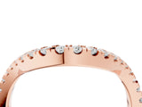 Rose gold Curved Pavé Round Diamond Eternity Band with Shared Prong Setting_6