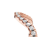 Rose gold Curved Pavé Round Diamond Eternity Band with Shared Prong Setting_7