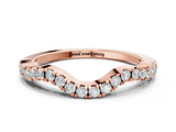 Rose gold Curved Pavé Round Diamond Eternity Band with U-Prong Setting_4