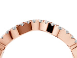 Rose gold Curved Pavé Round Diamond Eternity Band with U-Prong Setting_8