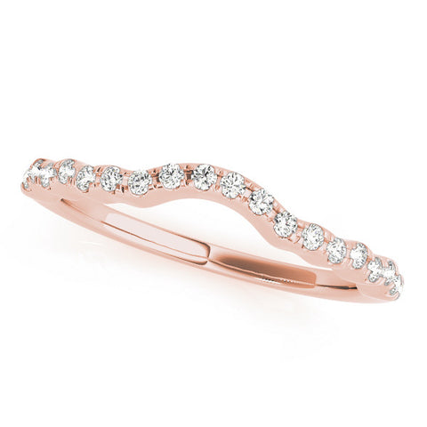 Rose gold Curved Pavé Round Diamond Eternity Band with U-Prong Setting