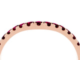 Rose gold Curved Pavé Round Garnet Wedding Band with Shared Prong Setting_10
