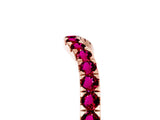 Rose gold Curved Pavé Round Garnet Wedding Band with Shared Prong Setting_11