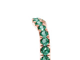 Rose gold Curved Pavé Round Green Sapphire Wedding Band with Shared Prong Setting_11