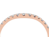 Rose gold Curved Pavé Round Moissanite Wedding Band with Shared Prong Setting_10