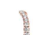 Rose gold Curved Pavé Round Moissanite Wedding Band with Shared Prong Setting_11
