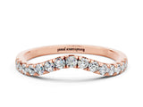 Rose gold Curved Pavé Round Moissanite Wedding Band with Shared Prong Setting_6