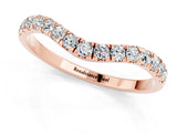 Rose gold Curved Pavé Round Moissanite Wedding Band with Shared Prong Setting_7