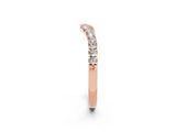 Rose gold Curved Pavé Round Moissanite Wedding Band with Shared Prong Setting_8
