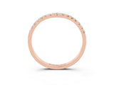Rose gold Curved Pavé Round Moissanite Wedding Band with Shared Prong Setting_9