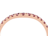 Rose gold Curved Pavé Round Morganite Wedding Band with Shared Prong Setting_10