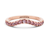 Rose gold Curved Pavé Round Morganite Wedding Band with Shared Prong Setting_6