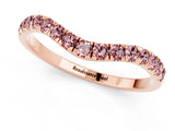 Rose gold Curved Pavé Round Morganite Wedding Band with Shared Prong Setting_7