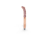 Rose gold Curved Pavé Round Morganite Wedding Band with Shared Prong Setting_8