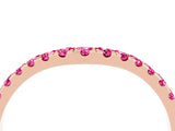 Rose gold Curved Pavé Round Pink Sapphire Wedding Band with Shared Prong Setting_22