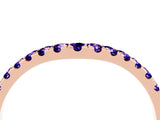 Rose gold Curved Pavé Round Tanzanite Wedding Band with Shared Prong Setting_10