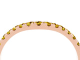 Rose gold Curved Pavé Round Yellow Sapphire Wedding Band with Shared Prong Setting_22