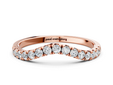 Rose gold Curved Pave Round Diamond Wedding Band with Shared Prong Setting_82