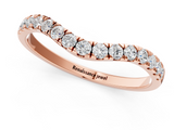 Rose gold Curved Pave Round Diamond Wedding Band with Shared Prong Setting_83