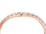 Rose gold Curved Pave Round Diamond Wedding Band with Shared Prong Setting_86