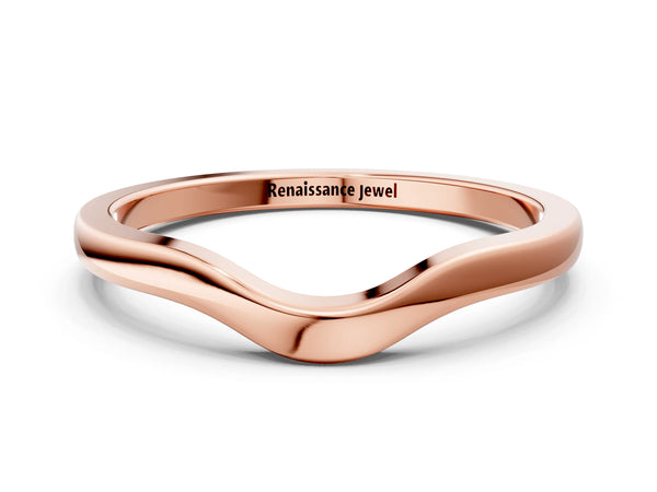 Rose gold Curved Plain Band
