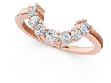 Rose gold Curved Round Diamond Pave Band with Prong Setting_5