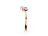 Rose gold Curved Round Diamond Pave Band with Prong Setting_6