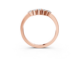 Rose gold Curved Round Diamond Pave Band with Prong Setting_7
