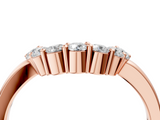Rose gold Curved Round Diamond Pave Band with Prong Setting_8