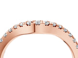 Rose gold Curved Round Diamond Wedding Band with Pavé Setting and Shared Prong_8
