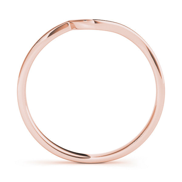Rose gold Curved Solitaire Band with Round Stone Setting 1