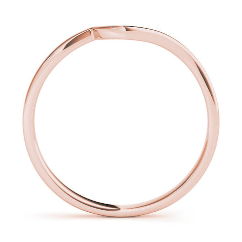 Rose gold Curved Solitaire Band with Round Stone Setting 1