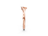 Rose gold Curved Solitaire Band with Round Stone Setting_39