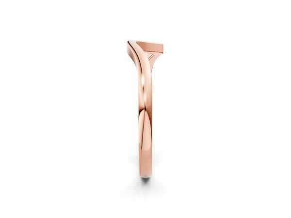 Rose gold Curved Solitaire Band with Round Stone Setting