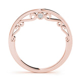 Rose gold Curved Solitaire Round Bezel Contour Band 1