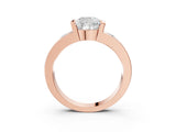 Rose gold Cushion Brilliant Channel-Set Diamond Ring with Bezel Prong Setting_17